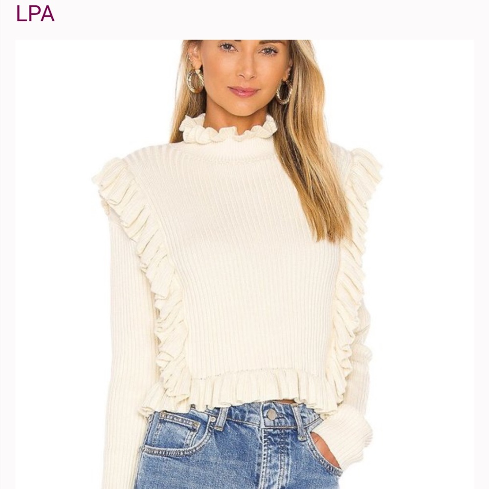 Cream Ruffle Sweater - Picture 4 of 7